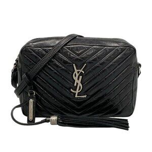 SAINT LAURENT PARIS Lou Camera Bag Black Leather Women's Shoulder Bag